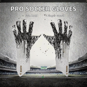 Gants de gardien de but de football professionnels en gros, protection des doigts en latex, forte adhérence, antidérapants, respirants, unisexes, pour jeunes et adultes - Product Image 2