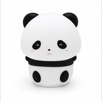 Veilleuse en silicone Panda mignon, rechargeable, à commande tactile, RGB, lampe de chevet pour enfants, lumière de sommeil pour chambre d'enfant, à intensité variable, avec minuterie