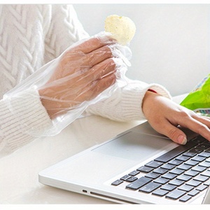 Gants protecteurs <span class=keywords><strong>de</strong></span> HDPE <span class=keywords><strong>de</strong></span> catégorie comestible certifiée par CE d'articles consommables d'hôtel - Product Image 6