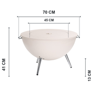 Table de brasero moderne au charbon de bois 70 cm, petite, entièrement métallique, finition pierre, autoportante, grill d'extérieur portable en acier inoxydable 304 pour la cuisson