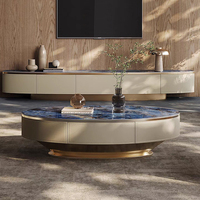 Table basse Table centrale et meuble TV ensemble tiroir en acier inoxydable salon marbre nouveauté luxe