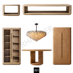 Fábrica de Muebles RHMAKER RH, Juego de Muebles de Comedor de Madera Maciza de Roble Bora Rectangular, Estilo Americano, Personalizado para Villa - Product Image 2