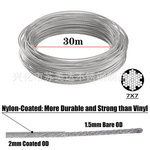 Kit de Cables de Acero Inoxidable de 3 mm con Acabado Liso para Uso General en la Industria - Product Image 3