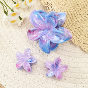 Ladies Hair Accessories Multi <strong>Color</strong> Versatile Bulk Claw <strong>Clips</strong> for Girl Fashion Flower Resin Jewellery Manufacturer ALN25123188 - Product Image 5