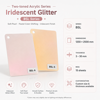 Feuille acrylique bicolore, paillettes irisées, panneau décoratif en PMMA pour le bricolage et la décoration
