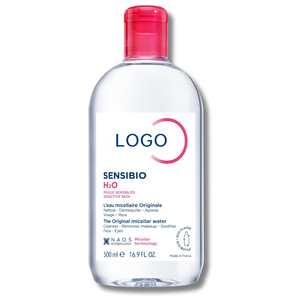 Tonique facial Sensibio H2O à l'acide hyaluronique avec logo personnalisé, OEM 500 ml, contrôle du sébum, apaisant, nettoyant, pour peaux sensibles, visage, yeux, maquillage - Product Image 1