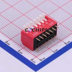 TE-07 DIP Switch Through hole Component (THT) Switch ( Number of Switch Sections: 7 )( Lead Spacing: 2.54mm ) - Product Image 1