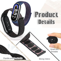 Verstelbare nylon horlogeband met klittenband voor Xiaomi Smart Band 10/Xiaomi Smart Band 9/Xiaomi Smart Band 8 NFC band