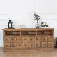 Commode en bois massif, armoire de luxe antique avec 4 tiroirs pour chambre et salle à manger