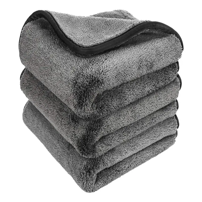 Magia engrossado 1200 gsm microfibra toalha cinza carro personalizado secagem toalha