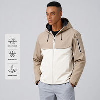 Veste de survêtement pour homme, coupe-vent, imperméable, avec fermeture éclair intégrale et poches zippées, idéale pour le camping, la randonnée et les activités de plein air.