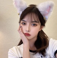 Bandeau pour cheveux en peluche avec oreilles de chat et de renard pour femmes, accessoire décoratif pour Halloween et Noël