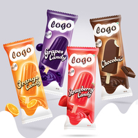 Sachet d'emballage personnalisé imprimé pour bâtonnets glacés, scellage arrière, en feuille plastique, pour fruits, crèmes glacées, bâtonnets glacés et aliments surgelés