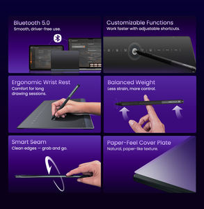 Tavoletta Grafica Digitale Wireless DigiDraw TW610 - Con Connessione BT e Penna <span class=keywords><strong>per</strong></span> Artisti e Progetti Creativi - Product Image 2