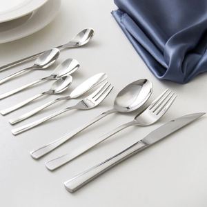 Cubiertos Lisos y Fáciles de Limpiar, Juego de Cuchara y Tenedor de Acero Inoxidable Plateado para Restaurante - Product Image 3
