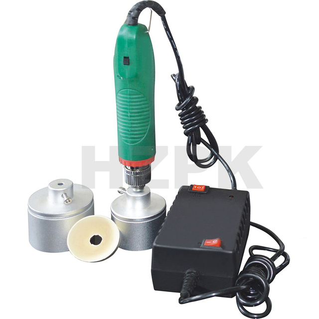 HZPK Twist Off Screw Plastic Cap Manual Perfume Pet Plastic Bottle Jar Handheld Electric Capping Machine