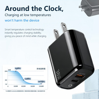 Chargeur rapide OEM 38W à double port USB A+C avec câble Type C, protection OTP, QC3.0/PD, ensemble de charge pour téléphone portable