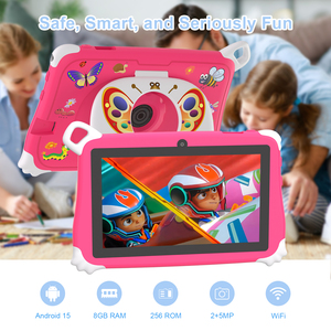 New <b>7</b> Inch Android 16 MTK Quad-core 1.3GHz Kids <b>Tablet</b> Capacitive Screen WiFi 8+256GB 5000mAh USB Type-C CM86 PINK - Product Image 2