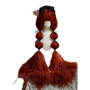 วิกผมลอนยาวสไตล์โลลิต้า พร้อมหน้าม้าปัดข้าง ทำจากเส้นใยคาเนคาลอน ดูเป็นธรรมชาติ ใช้ได้ทั้งคอสเพลย์และในชีวิตประจำวัน - Product Image 4