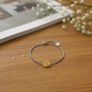 Bracelet en acier inoxydable G Tag 1 cm, plaqué or d'un seul côté, pour femmes, bijoux tendance - Product Image 3