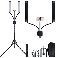 Lampe circulaire en cristal LED en forme de U de 28 pouces avec strass Éclairage audio-vidéo professionnel Lampe à cils demi-lune