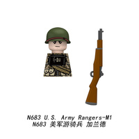 Figurines Militaires de la Seconde Guerre Mondiale, Série Rangers de l'Armée Américaine, 6 Styles, Ensemble de Fusils M1, BAR, Thompson, Bazooka, Jouets DIY, Vente en Gros N683-N688