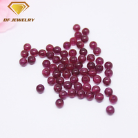 Perles synthétiques en forme de boule, simples, 5 pièces #   Pierre précieuse rubis