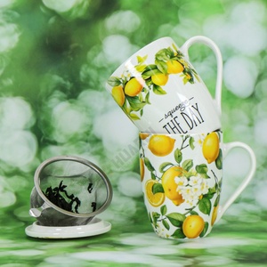 Tùy chỉnh chanh Thiết kế gốm Tea Cup với Infuser và <span class=keywords><strong>SS</strong></span> lọc cao cấp trà lọc cốc - Product Image 4