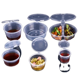 clear plastic hinged food container Sauce Plastic Container With Lid Disposable Plastic Small Food sauce Containers