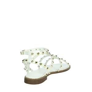 Sandali da Bambina Patrizia Pepe J3717.27 Bianchi con Cinturini Dorati, Modello Piatto per l'Estate - Product Image 3