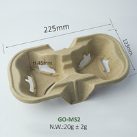 Porte-gobelets écologique en pâte recyclée pour 2 gobelets – Support biodégradable pour boissons à emporter