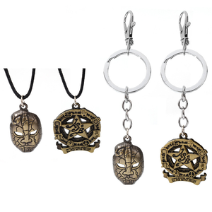 4 Nuevos Diseños de Alta Calidad, Collar y Llavero de Metal con Pentagrama de Piedra Retro de Anime <span class=keywords><strong>Jojo</strong></span>, Accesorios para Mochila - Product Image 1