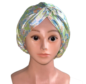 Banda elástica suave y diseño de nudo torcido floral elegante, gorro de pelo satinado para protección de rizos durante la noche y salud del cabello - Product Image 2