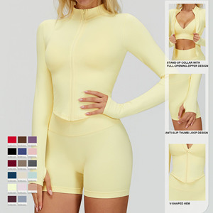 Giacca da Yoga a Collo Alto con Zip e Maniche Lunghe - Top Aderente da Donna ad Asciugatura Rapida per Fitness e Sport all'Aperto - Product Image 3