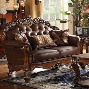 Mỹ chính hãng da bao gồm ghế sofa sang trọng Châu Âu độc quyền ghế sofa bằng gỗ Italy da sofa Set
