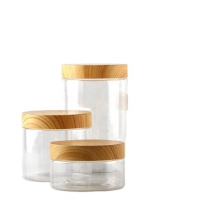 Free Sample Bottle Transparent Plastic <b>Jar</b> With Lids Refillable Bamboo Cap <b>Empty</b> Cosmetic Containers <b>Jar</b> for Travel - Product Image 1
