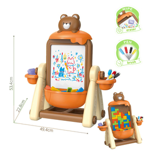 Nouvel ensemble tendance 2-en-1 : Tableau d'écriture et de dessin double face en plastique, jouets éducatifs pour enfants - Product Image 4