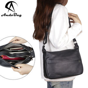 Bolsos cruzados AndoBag para mujer, de cuero genuino, para ir al trabajo, bandolera, bolso de mensajero, color sólido, bolso informal tipo satchel 1810 - Product Image 1
