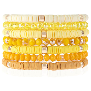 Wholesale Bohemian Crystal Beaded <b>Stretch</b> <b>Bracelet</b> Candy Colored Polymer Clay Crystal Friendship <b>Bracelet</b> Set for Women - Product Image 3