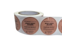 Autocollant adhésif cosmétique de haute qualité en papier synthétique PP, étiquette personnalisable pour fond de teint en poudre pressée, imperméable et durable, petite taille