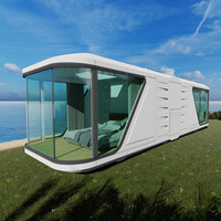 Camping Maison Capsule 2 Étages 40 Pieds Maison Mobile Hôtel avec Soleil Solaire Modulaire Moderne Aluminium Grande Capsule Maisons de Plage Hiver