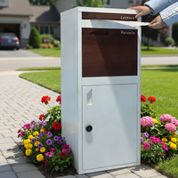 Boîte aux lettres de jardin pour appartement, grande capacité, avec serrure tactile intelligente, boîte postale extérieure, boîte de livraison de colis, en métal, étanche