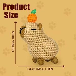 ZEN <span class=keywords><strong>ikigai</strong></span> capybara ชุดถักโครเชต์ DIY, ชุดถักโครเชต์งานฝีมือสำหรับเด็กผู้ปกครองพร้อมวิดีโอตะเข็บช้าบรรเทาความเครียดตุ๊กตาถักโครเชต์ DIY - Product Image 4