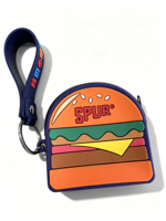 Porte-monnaie miniature personnalisé en silicone avec fermeture éclair, en caoutchouc de qualité alimentaire, motif animal de dessin animé, hamburger, gaufre, porte-clés