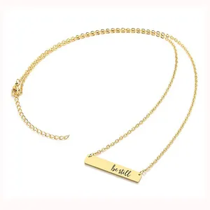 Collar con Colgante de Barra Personalizado, Placa de Acero Inoxidable con Nombre Grabado, Cadena Minimalista, Regalo Personalizado para Hombres y Mujeres - Product Image 6