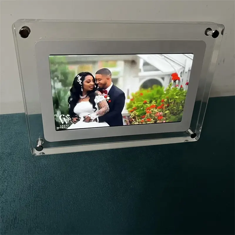 7 Zoll Desktop Digital Frame LCD-Video album Acryl HD-Werbe maschine Digitaler Foto rahmen Klares Acryl für Media Player