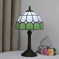 Lampe de table rétro de style européen de 8 pouces, simple, pour salon, chambre, restaurant, bar, lampe de table pastorale verte méditerranéenne