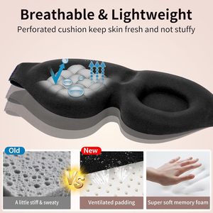 Masque de sommeil 3D anti-lumière <span class=keywords><strong>pour</strong></span> femme, cadeau promotionnel, voyage en extérieur, polyester respirant, avec logo personnalisé - Product Image 5