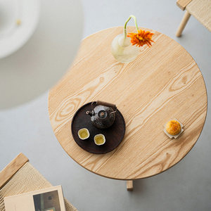 Juego de Mesa de Comedor y Café de Diseño Moderno en Madera de Fresno Sólido para Sala de Estar, Muebles para el Hogar, Personalizable, No Requiere Ensamblaje - Product Image 2