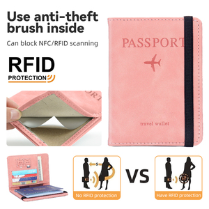 Étui de protection en cuir rose personnalisé pour <span class=keywords><strong>passeport</strong></span> familial avec protection RFID pour <span class=keywords><strong>voyage</strong></span> au Royaume-Uni - Product Image 2